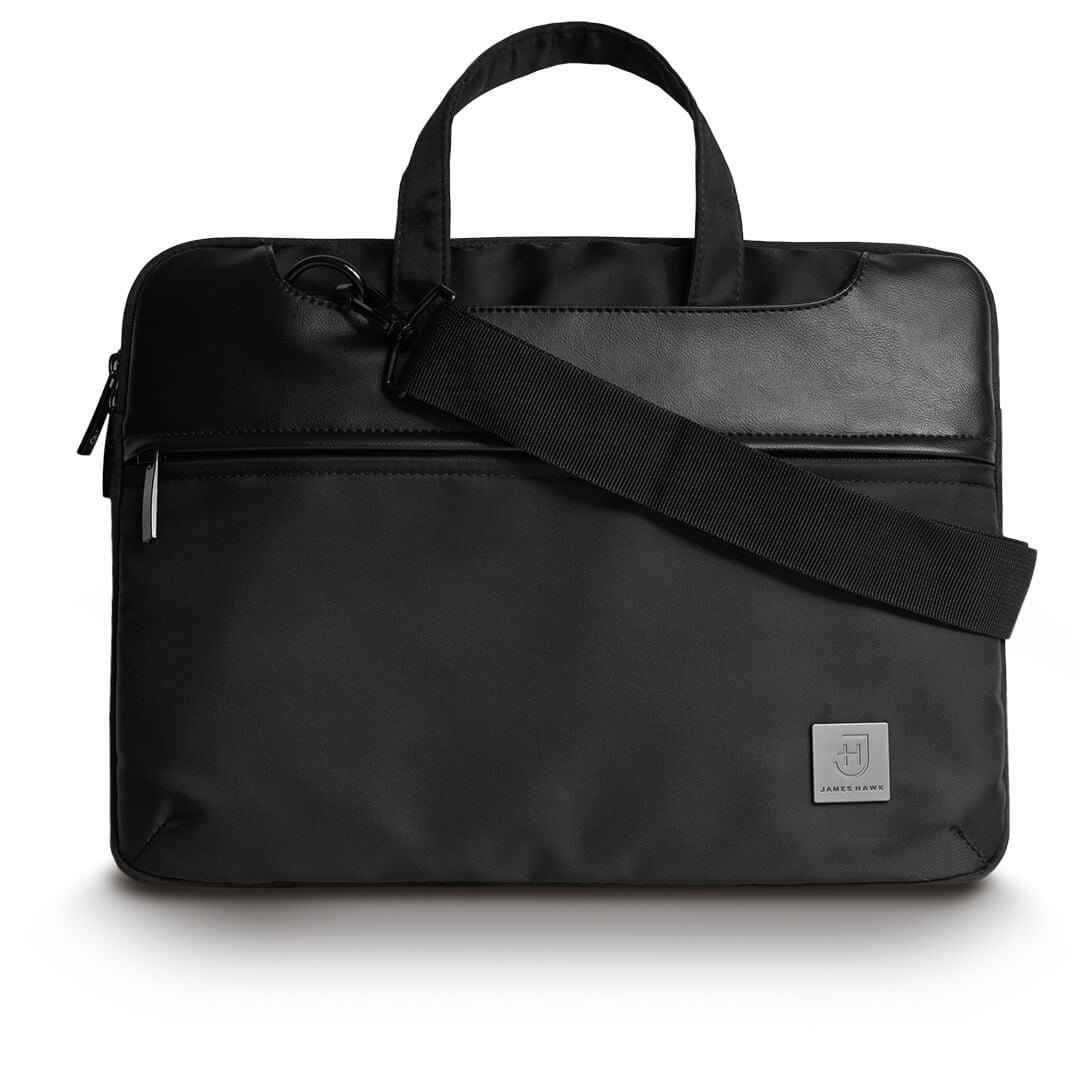 Kamea | James Hawk 2-i-1 taske og laptop-sleeve. Beskytter op til 13,3" bærbar. Udtrækkeligt håndtag. Justerbar skulderrem.