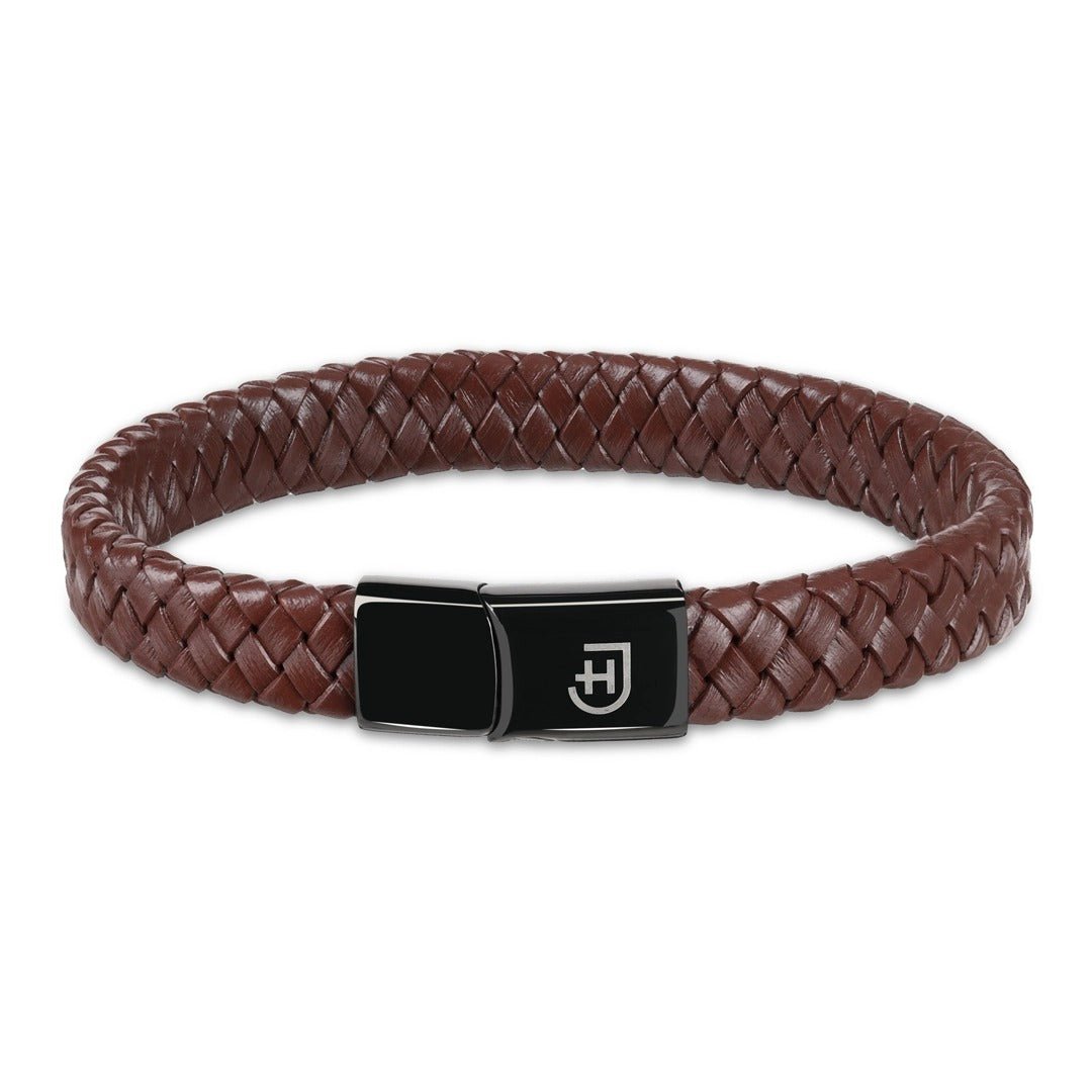 Kamea | James Hawk læder armbånd. Maskulint og bredt. Sort rustfrit stålspænde med magnetlukning. Tre størrelser.