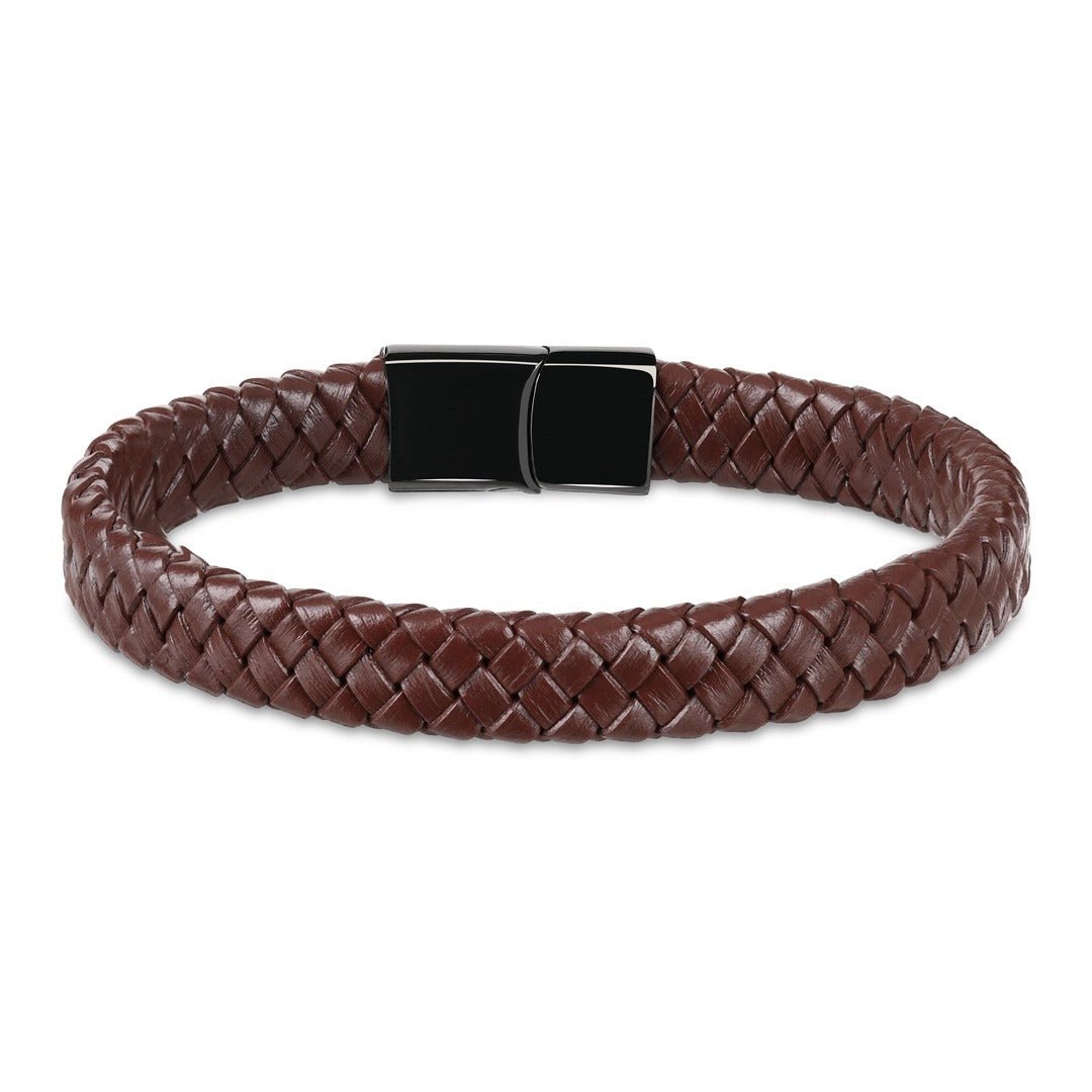 Kamea | James Hawk læder armbånd. Maskulint og bredt. Sort rustfrit stålspænde med magnetlukning. Tre størrelser.