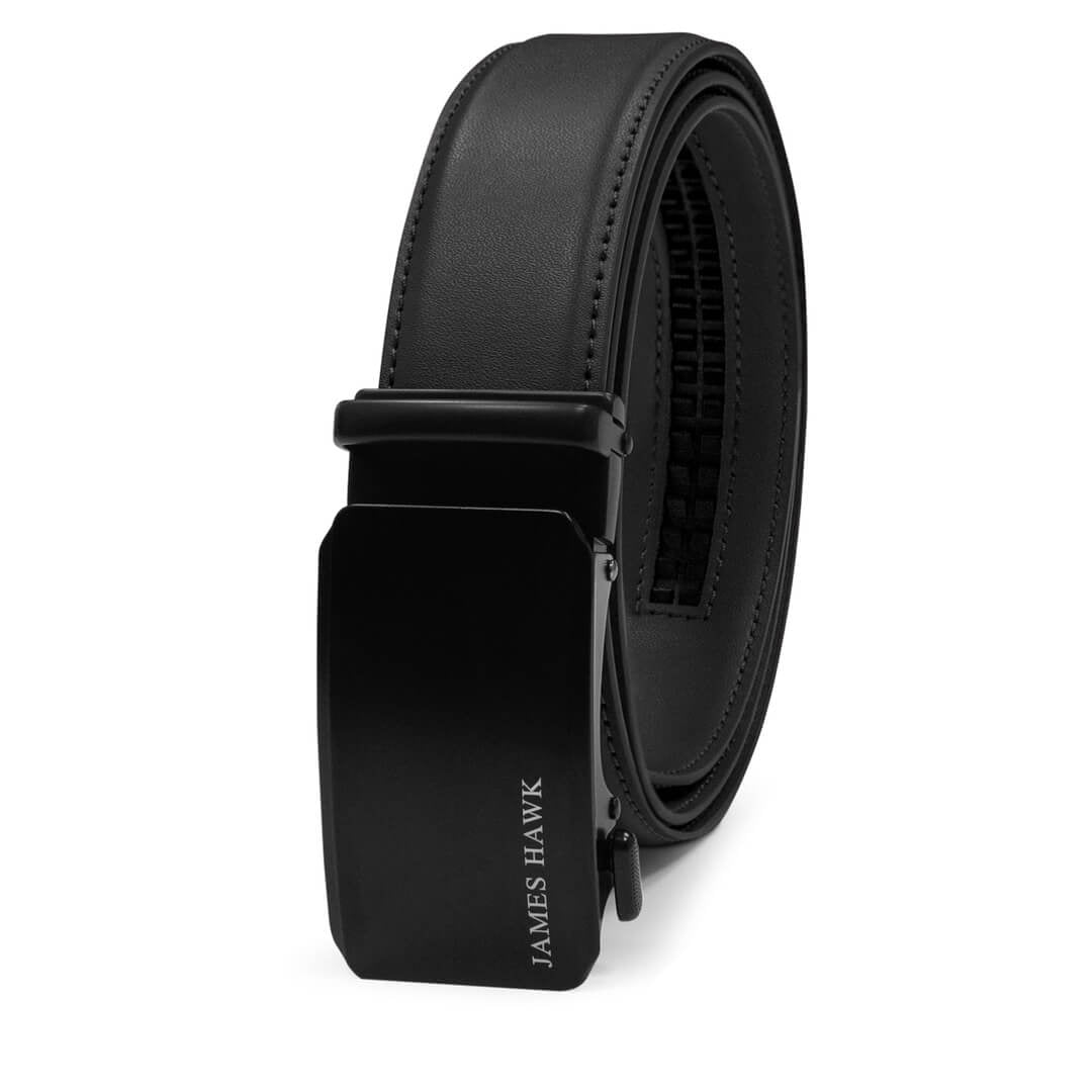 Kamea | James Hawk Stilfuldt automatisk læderbælte. Justerbar med 5 mm nøjagtighed. 100% okselæder. Klassisk 3,5 cm bredde.