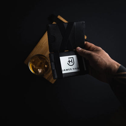 Kamea | James Hawk Flip Wallet. Plads til 5 kort og mønter. Høj kvalitet og slank design. Flip-funktion. RFID-beskyttelse.