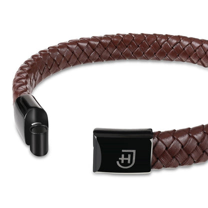 Kamea | James Hawk læder armbånd. Maskulint og bredt. Sort rustfrit stålspænde med magnetlukning. Tre størrelser.