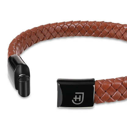 Kamea | James Hawk læder armbånd. Maskulint og bredt. Sort rustfrit stålspænde med magnetlukning. Tre størrelser.