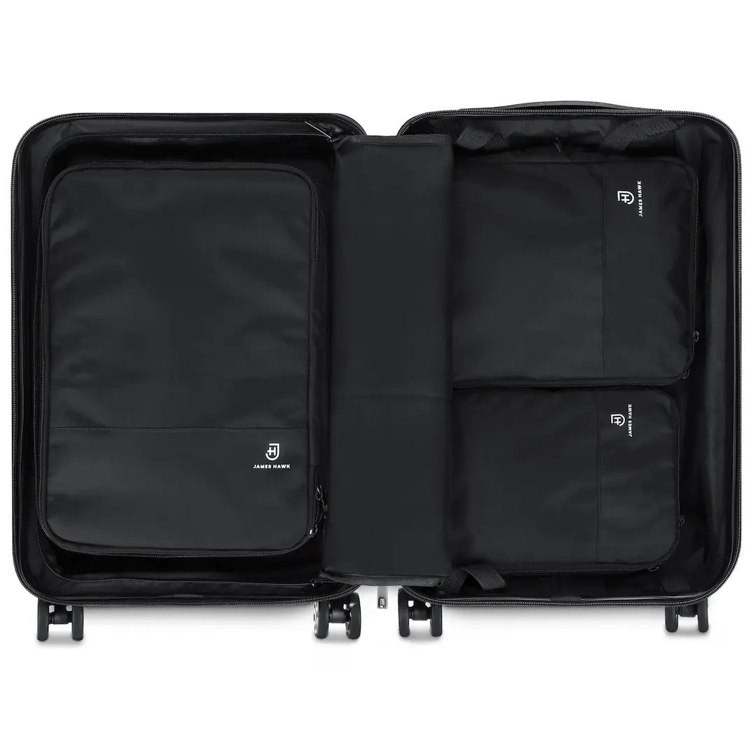 Kamea | James Hawk Packing Cubes. Kompressionsfunktion der sparer op til 60% plads i din bagage. Tre størrelser inkluderet.