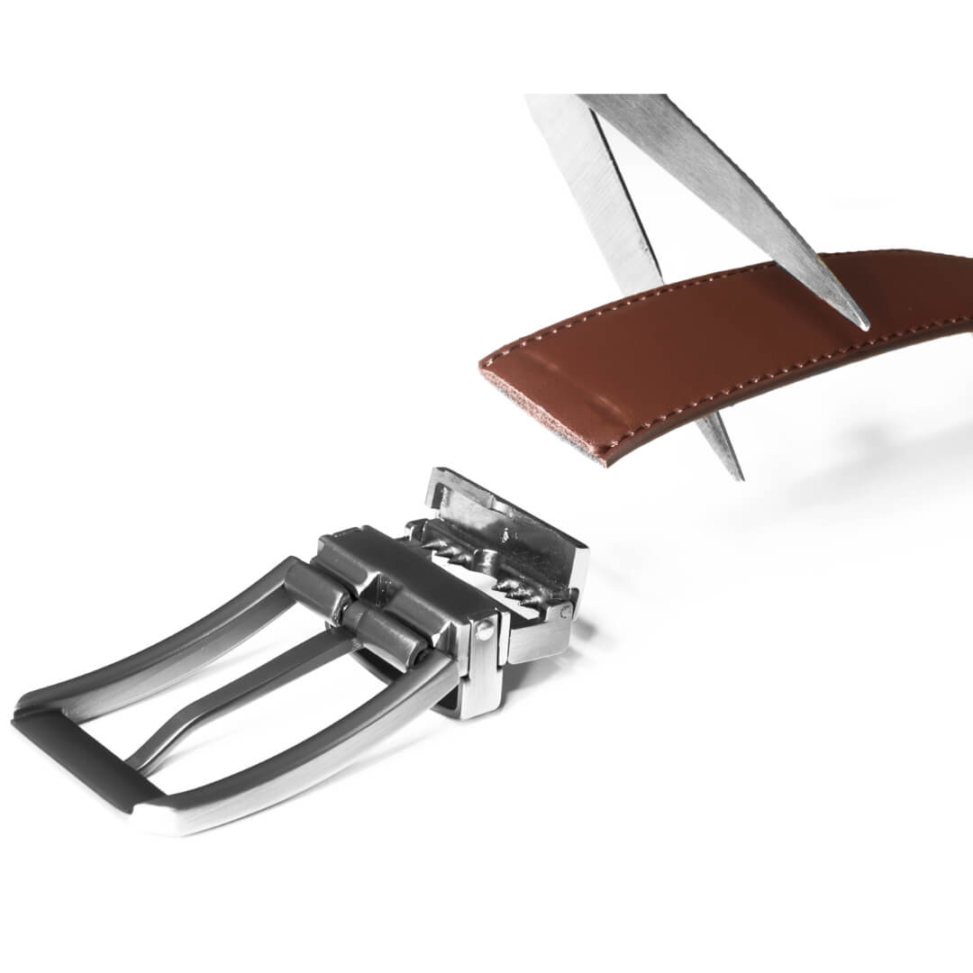 Kamea | James Hawk vendbart læderbælte. Unikt design. Nikkelfri metalspænde. 100% okselæder. 3,5 cm bredt.