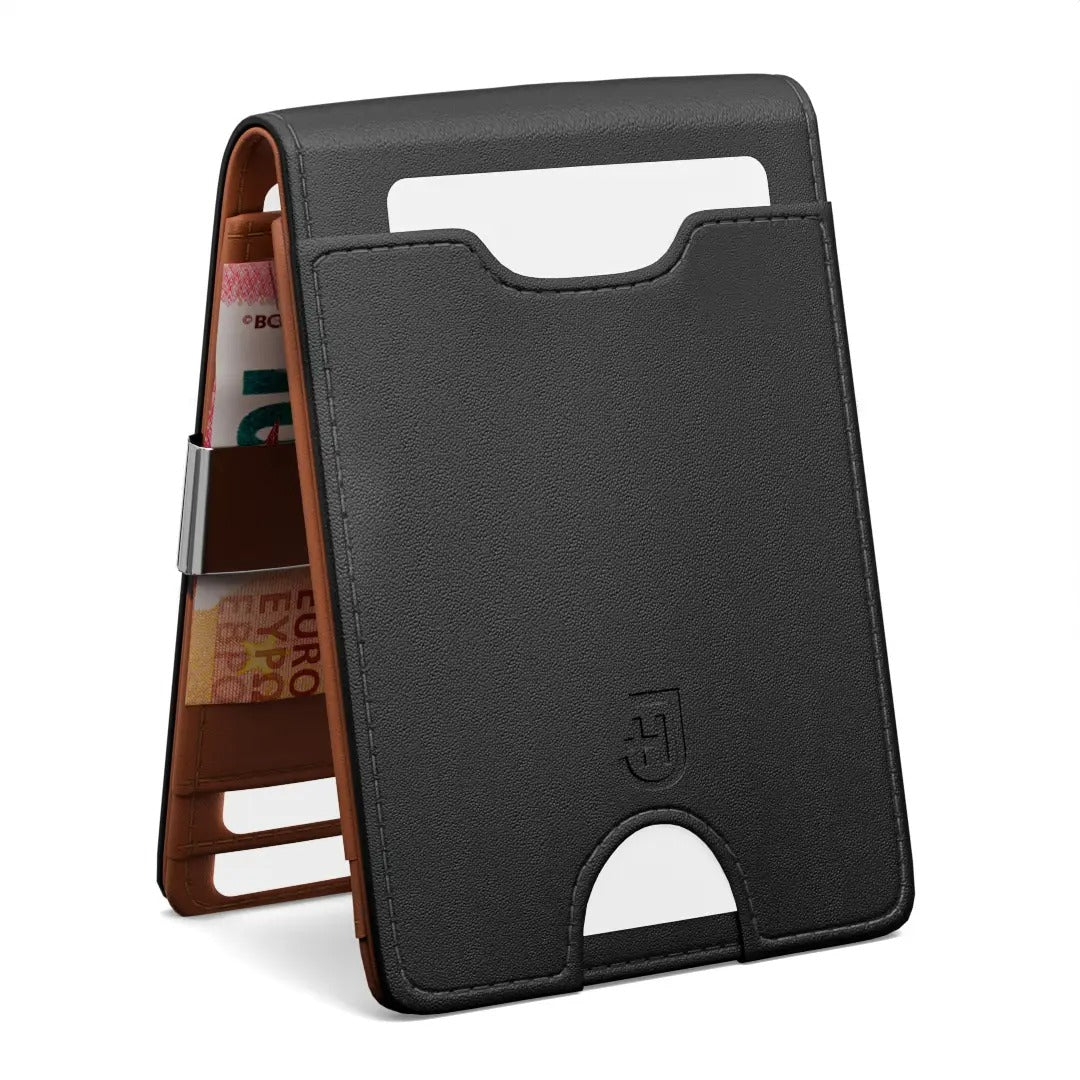 Kamea | James Hawk ultra tynd pung. Tykkelse på kun 1,5 cm. Plads til 9 kort og kontanter. RFID-beskyttelse.