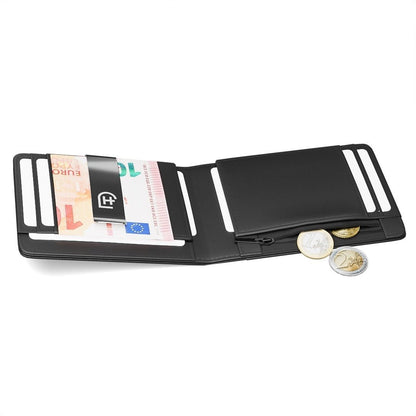 Kamea | James Hawk ultra tynd pung. Tykkelse på kun 1,5 cm. Plads til 9 kort og kontanter. RFID-beskyttelse.
